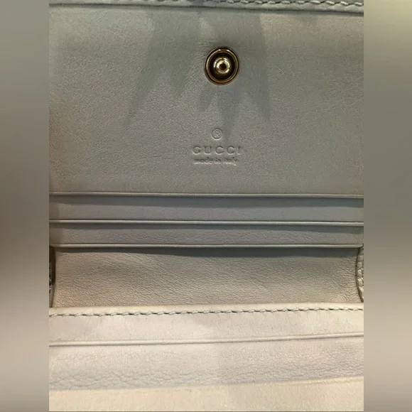 Gucci GG Marmont Powder Blue Snakeskin bifold wallet w/COA - Picture 7 of 12